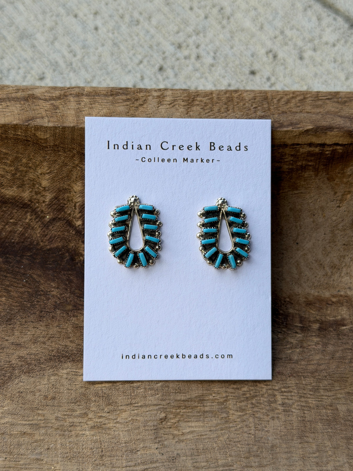 Turquoise Needlepoint Earrings
