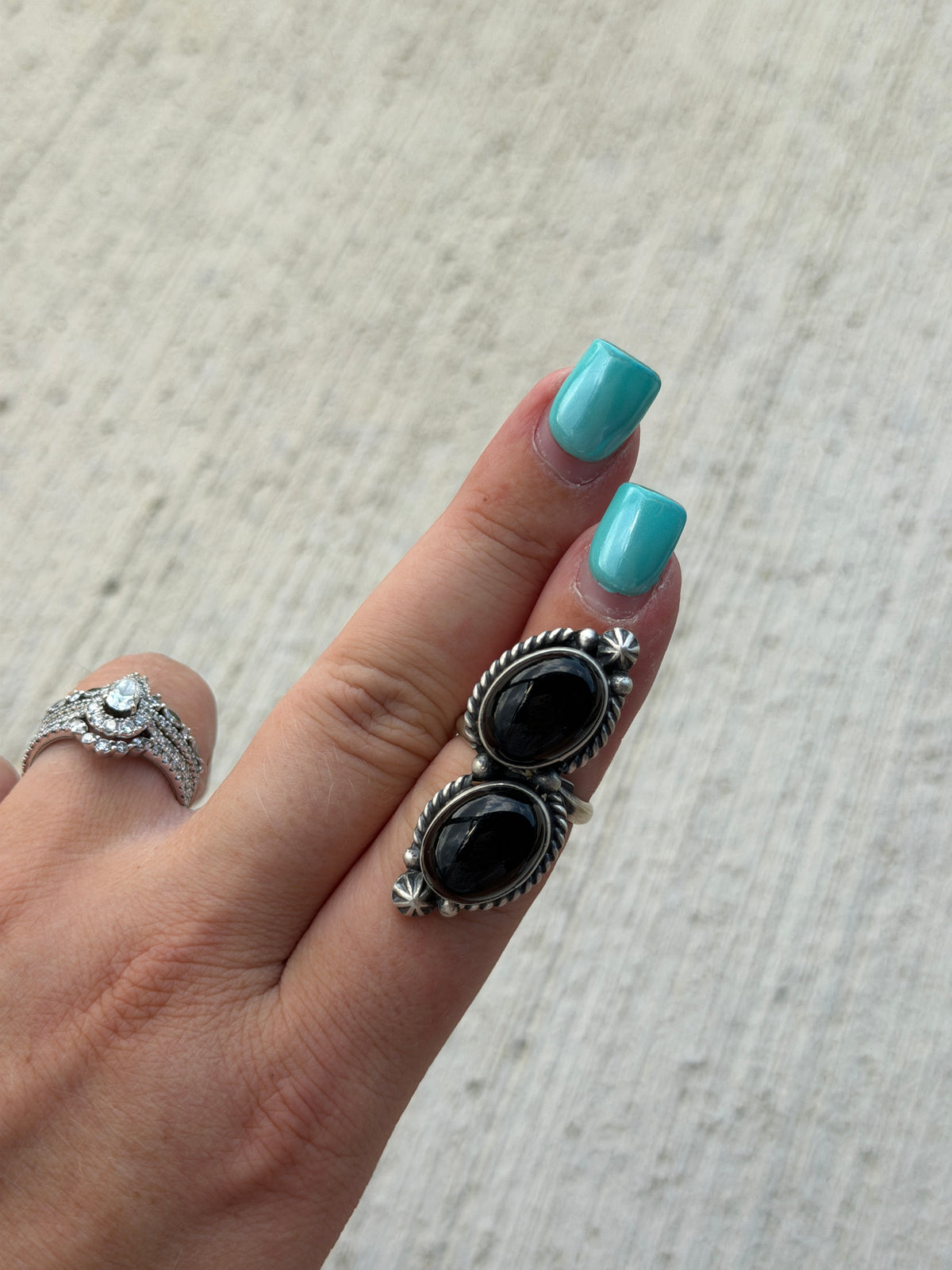 Black Onyx Adjustable Ring