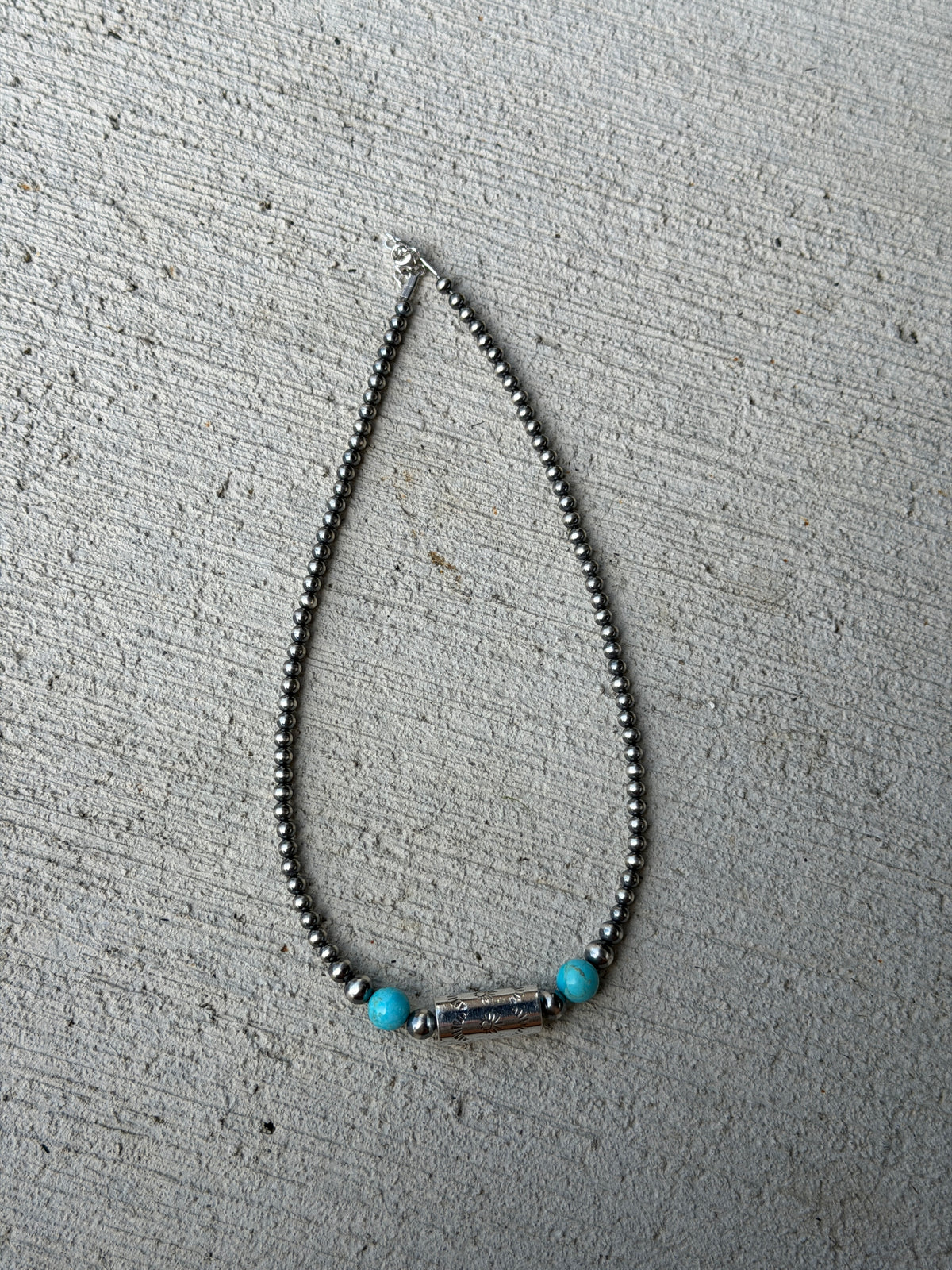 16-17.5" Turquoise & Barrel Beads