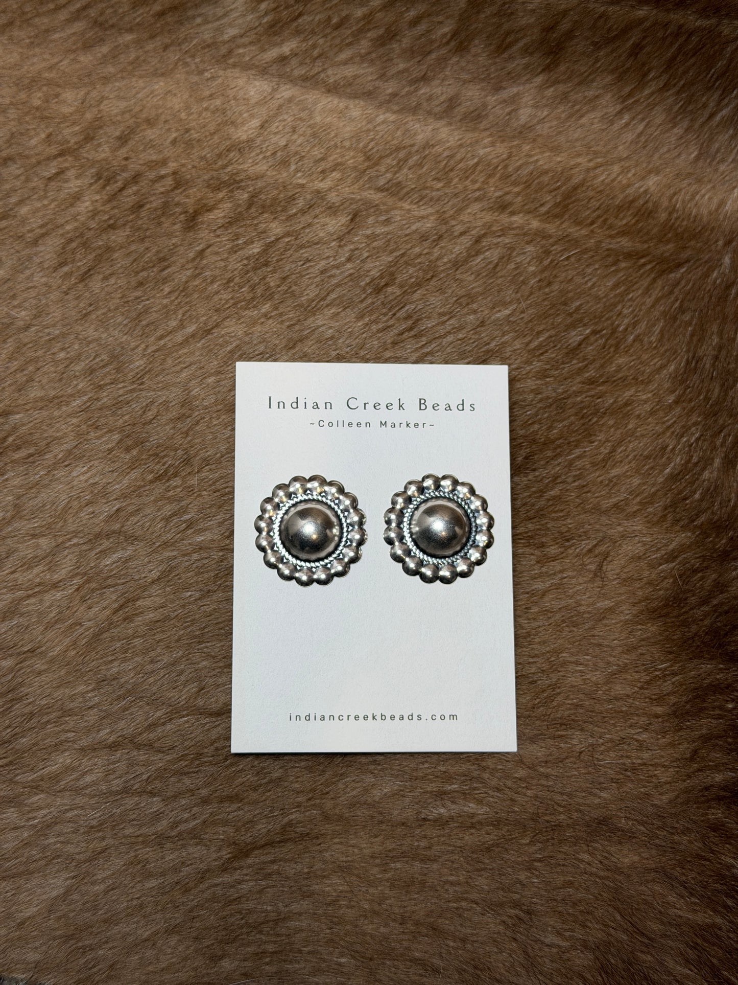 Large Sterling Bubble Concho Earrings