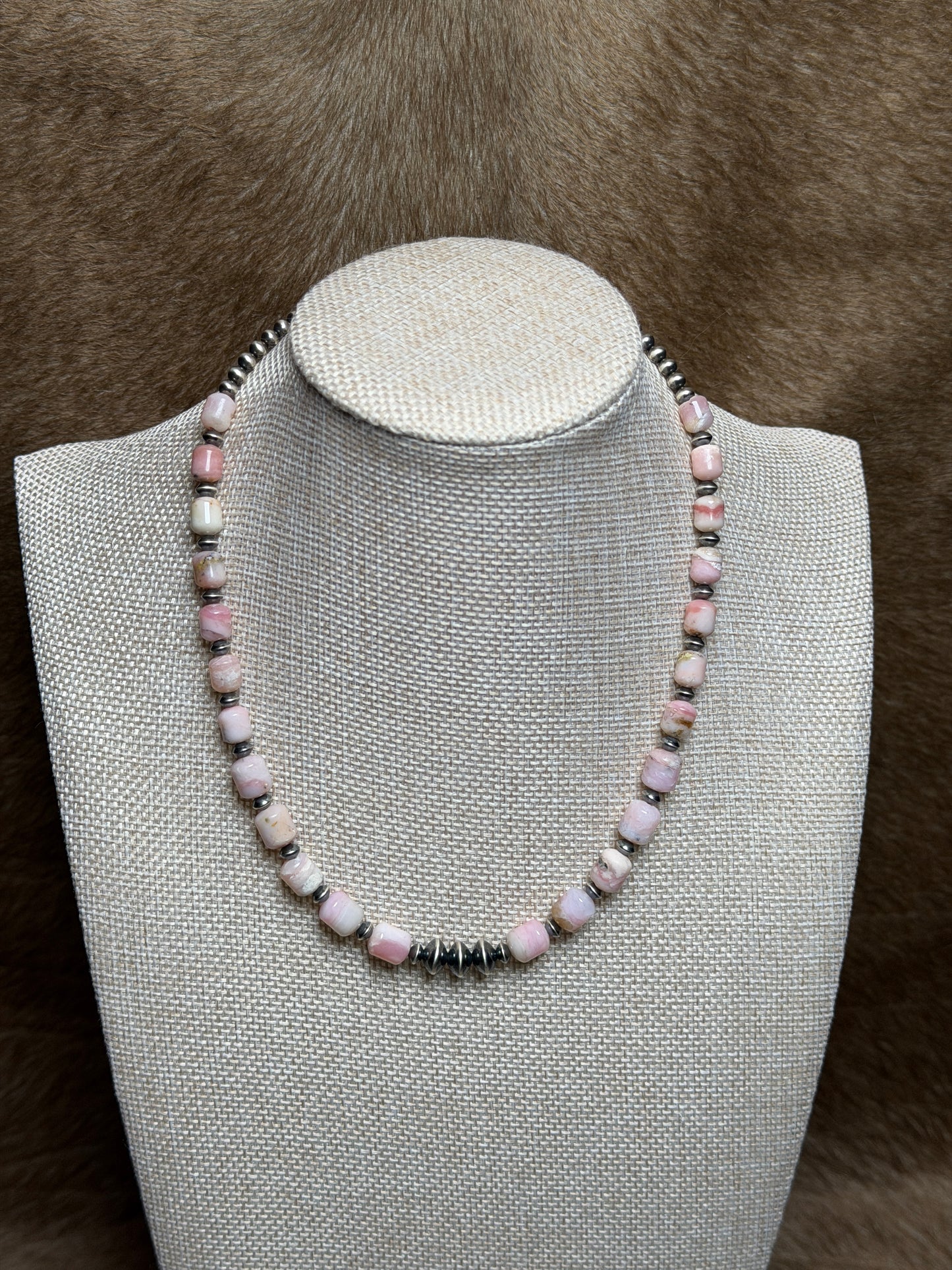 16.5-18" Pink Opal & Pearl