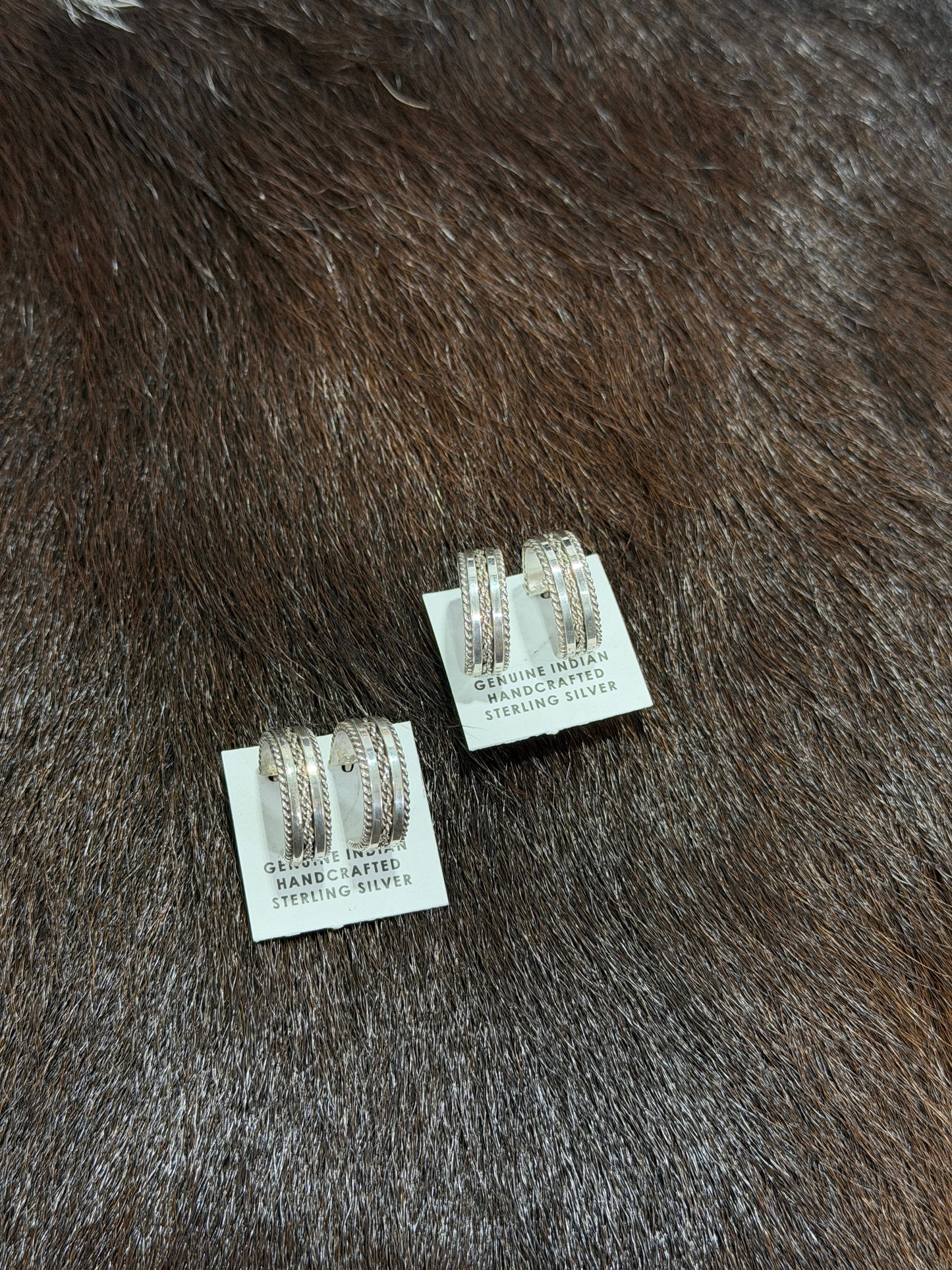 Sterling Silver Detail Hoops