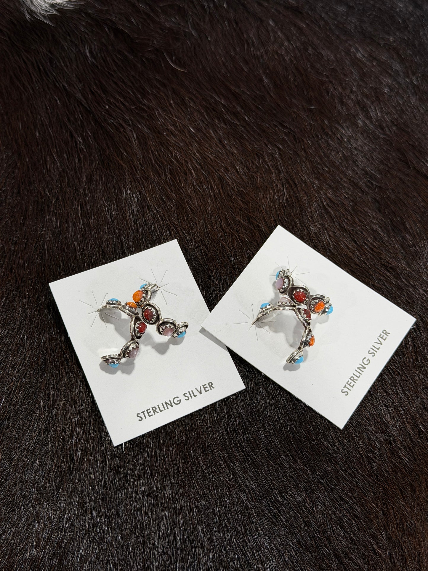 Multi-Stone Hoop Earrings