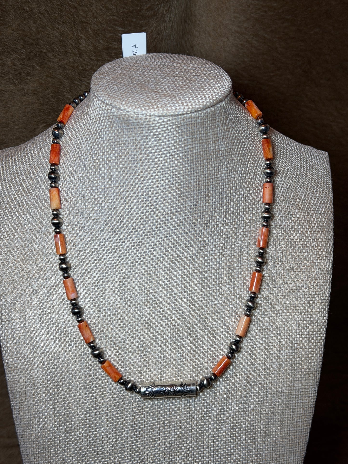 18.5-20" Orange Spiny & Barrel Bead