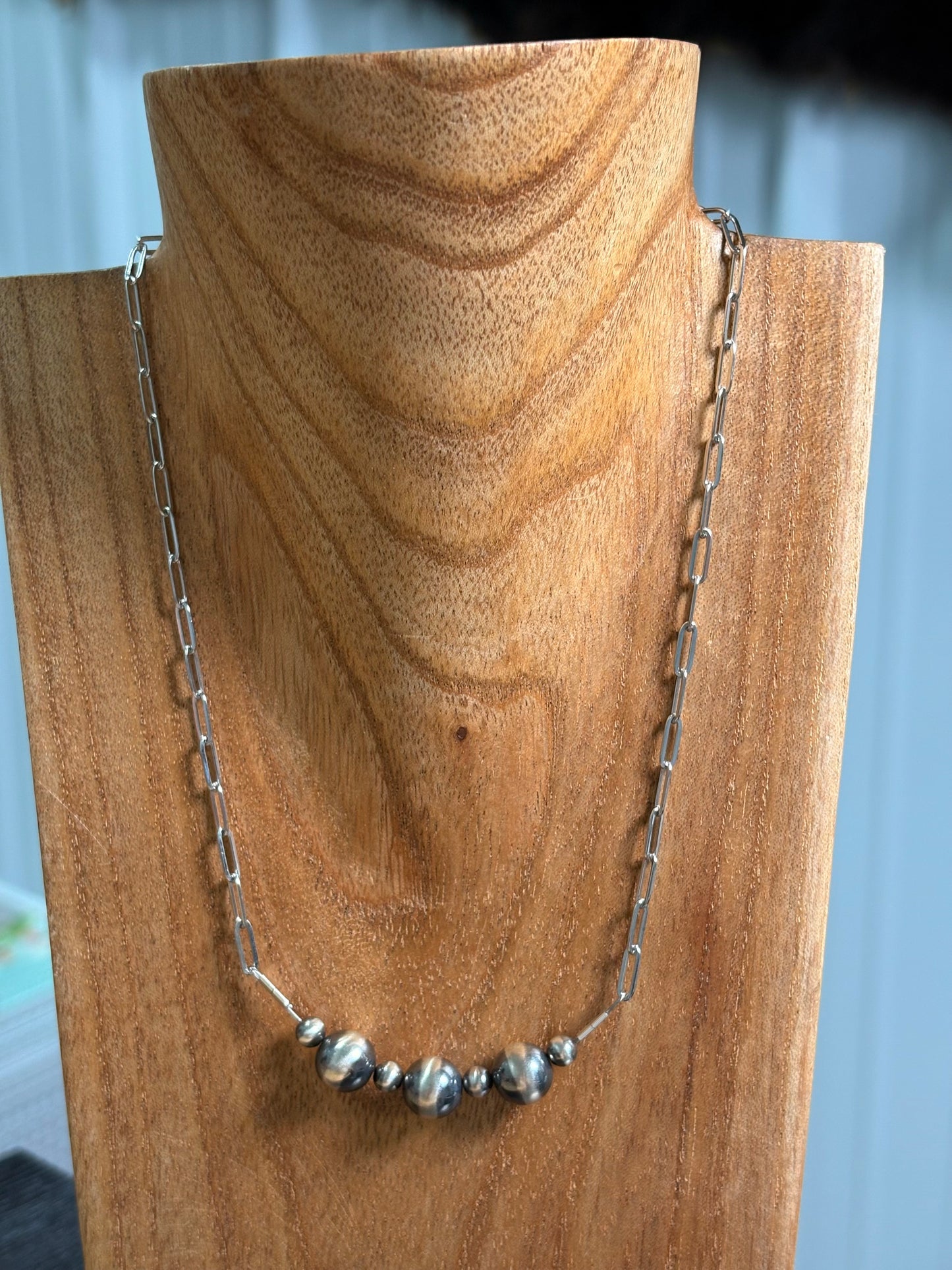 16" 5&10mm Pearl Bar Necklace