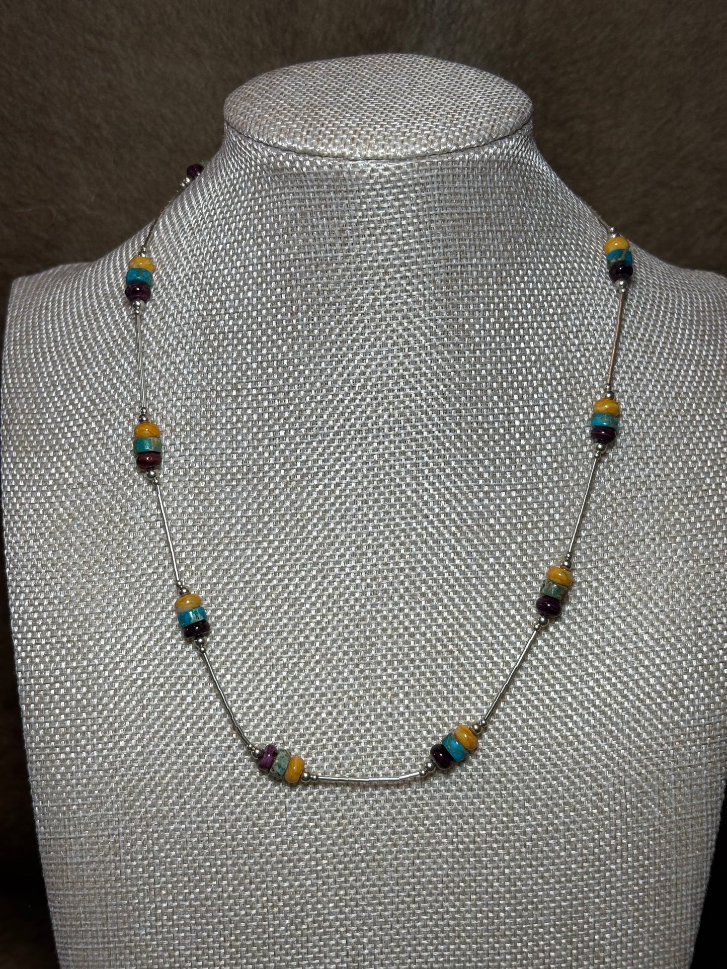 18” Liquid Silver & Multi-Stone