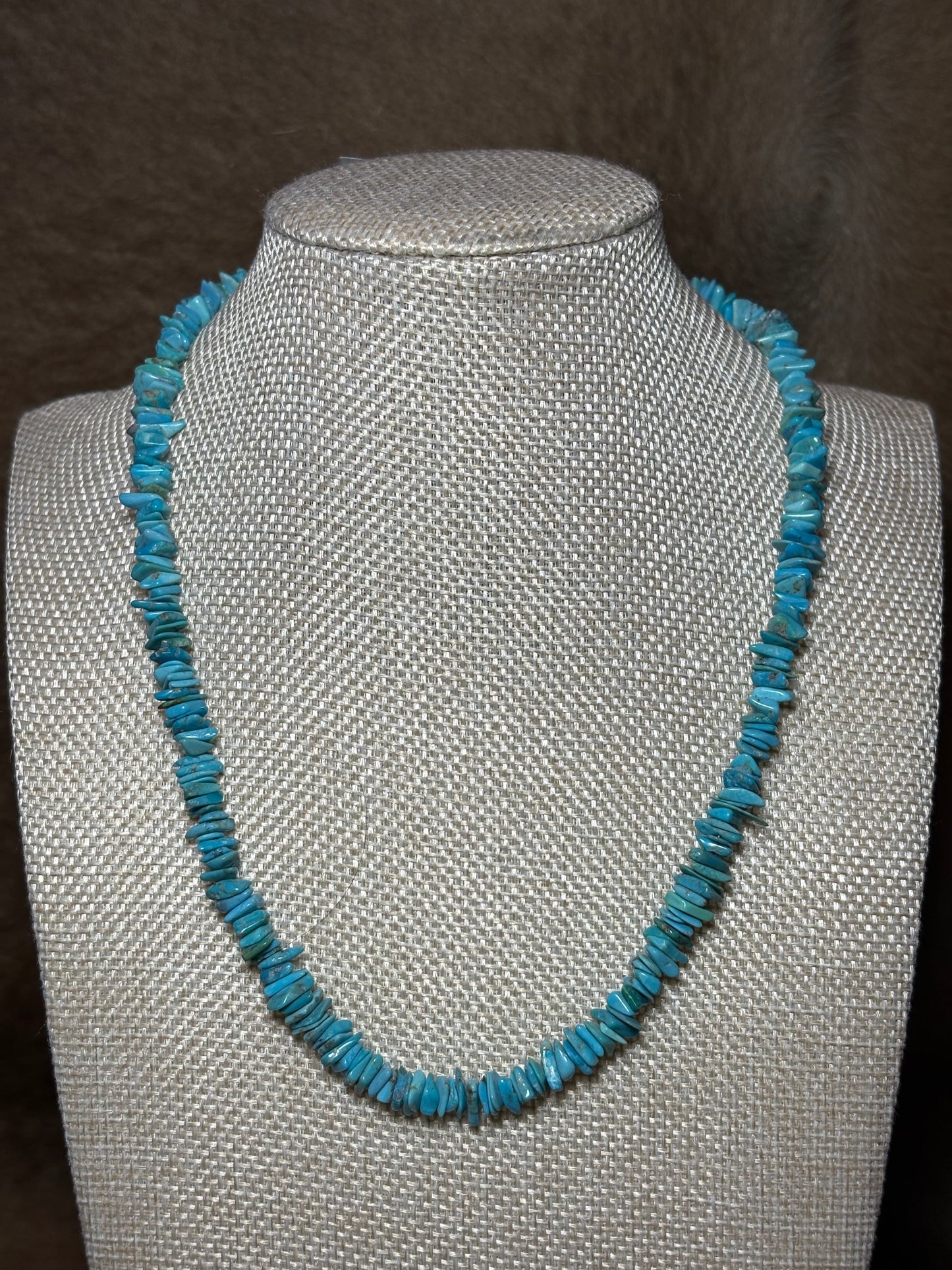 17" Genuine Turquoise Chip Necklace