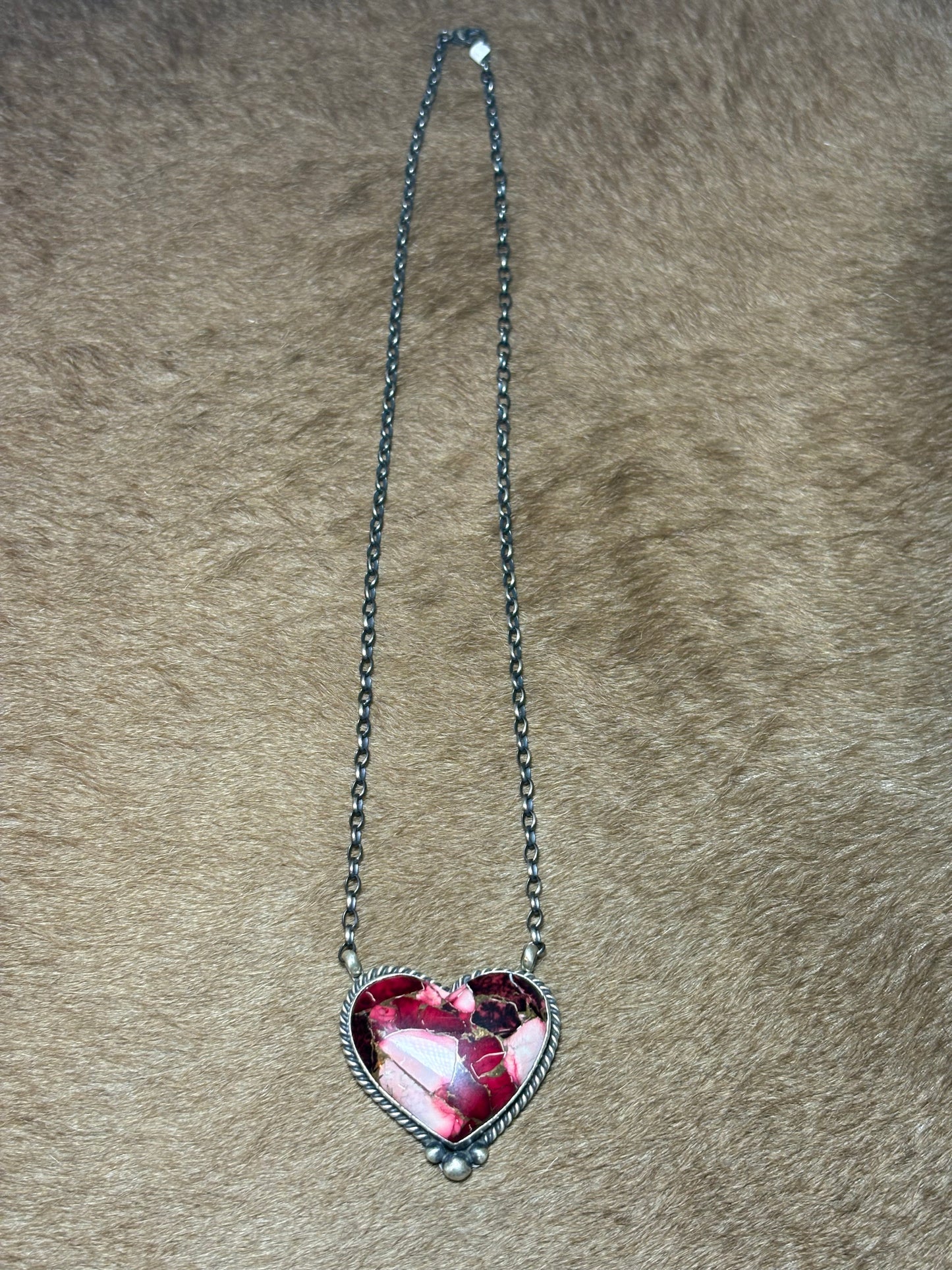 18" Dahlia Rose Heart Necklace