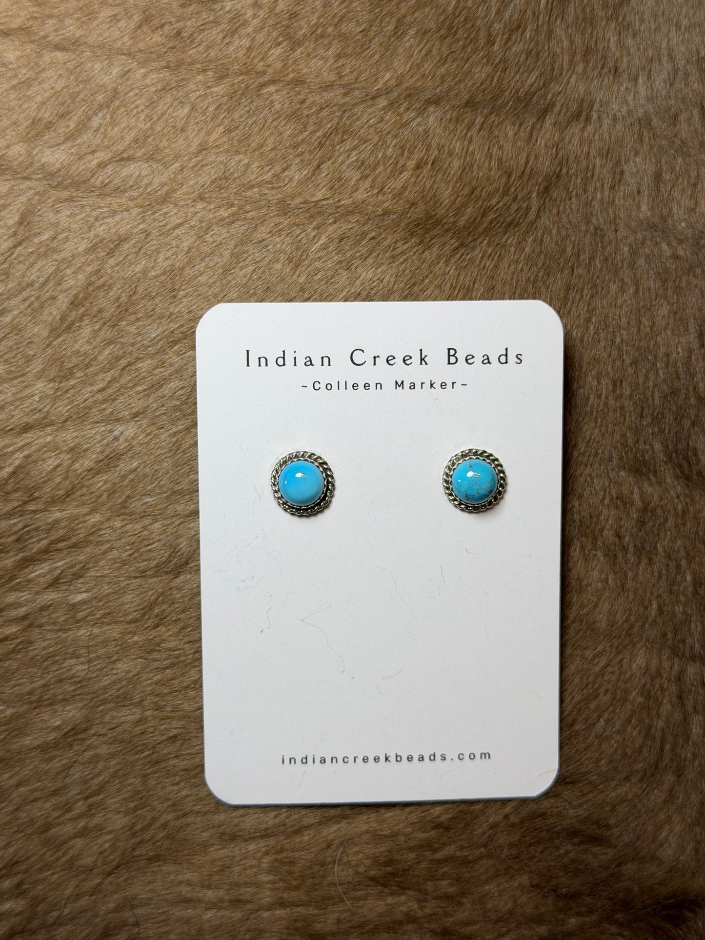 10mm Kingman Turquoise Earrings