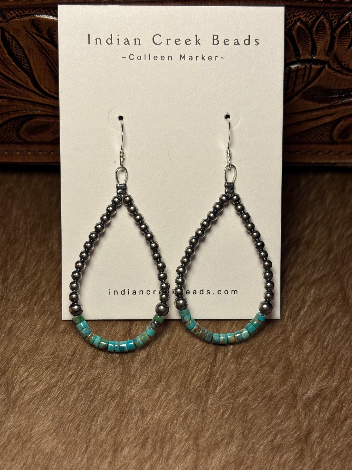 Sterling Pearl & Turquoise Earrings
