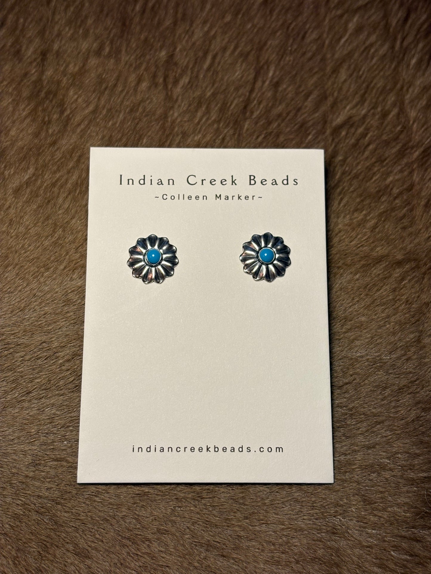 Sterling Detail Turquoise Earrings