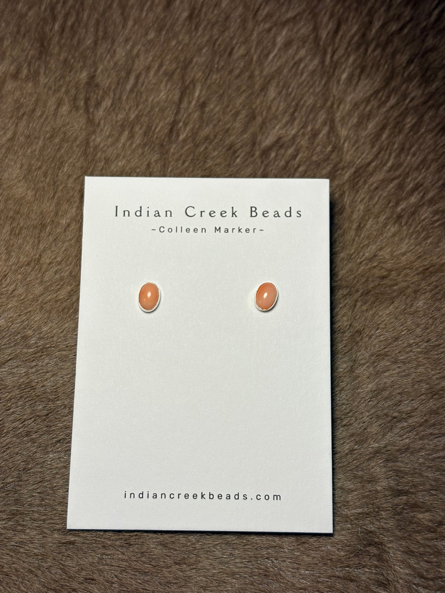 Dainty Pink Conch Oval Studs