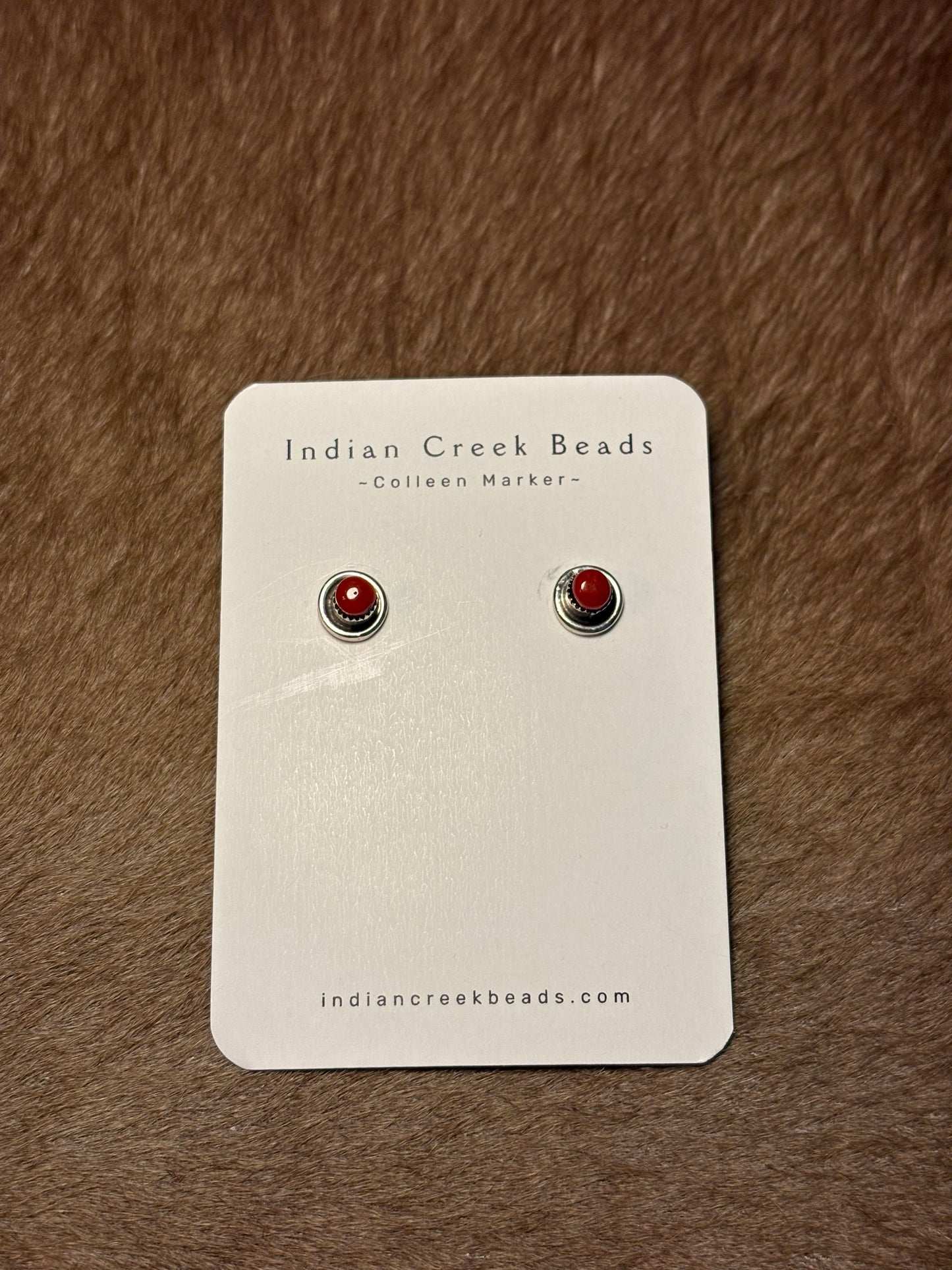 Red Coral Shadowbox Studs