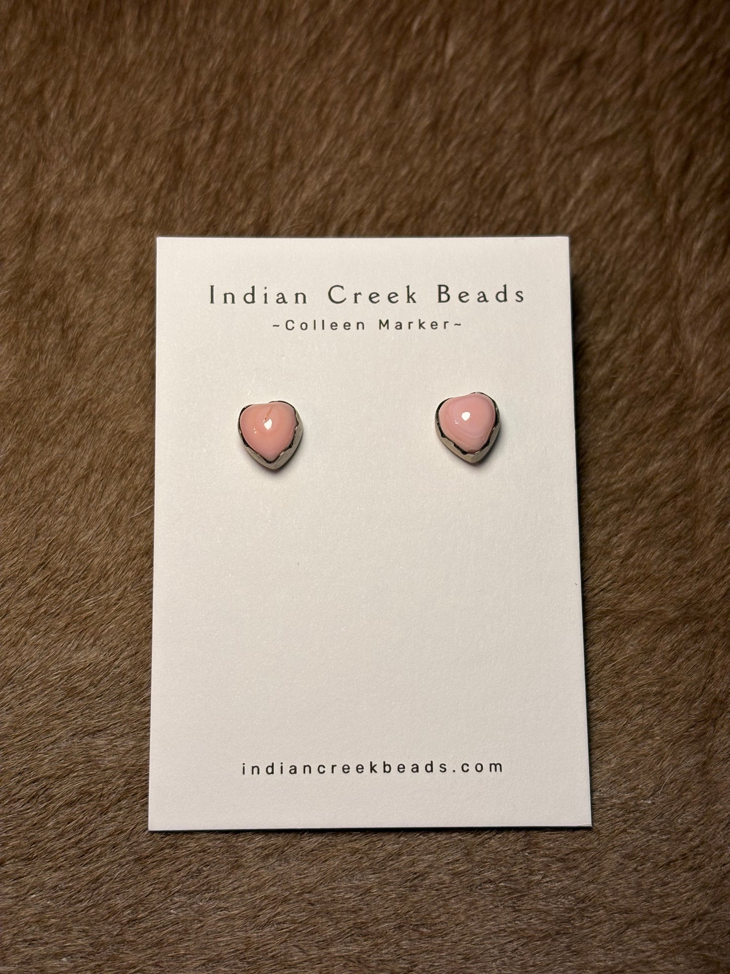 Pink Conch Heart Earrings