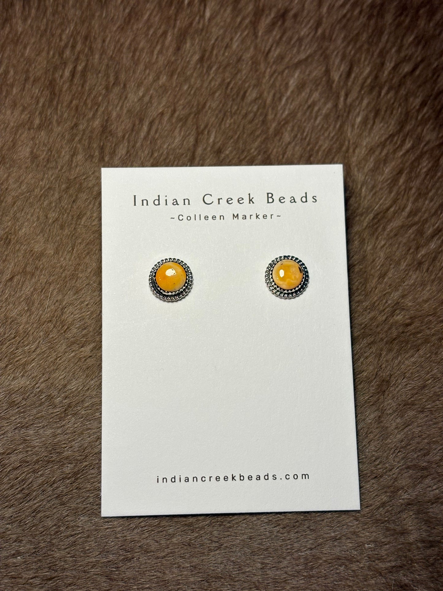 Orange Spiny 10mm Earrings