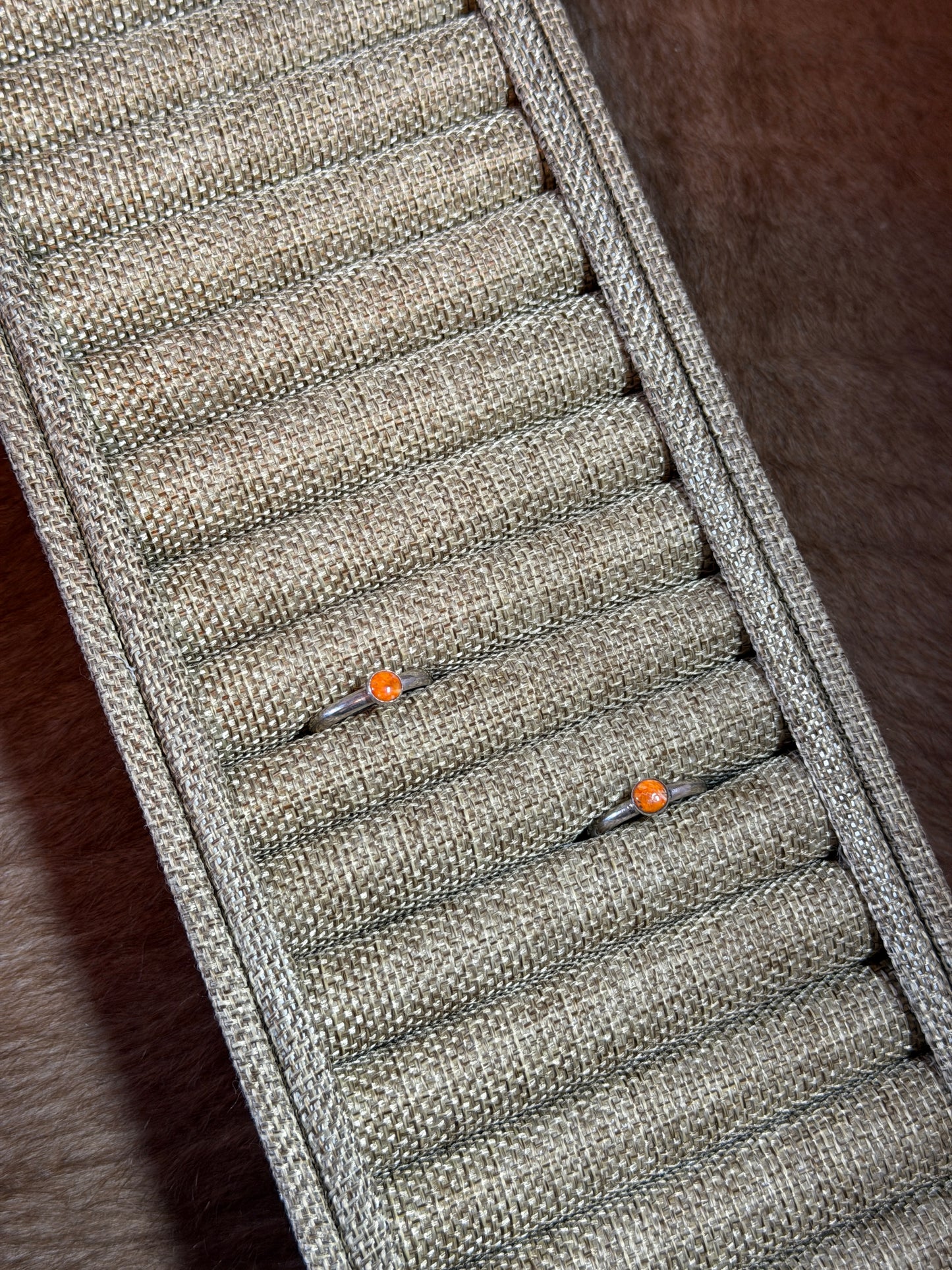 Orange Spiny Simple Stacker Ring