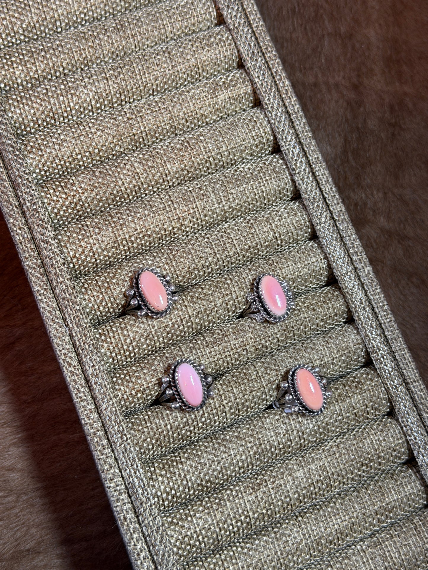 Pink Conch Ball Detail Ring