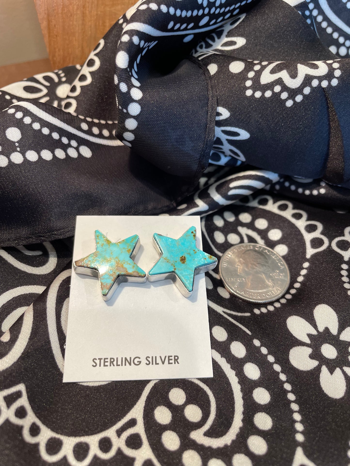Kingman Turquoise Star Earrings