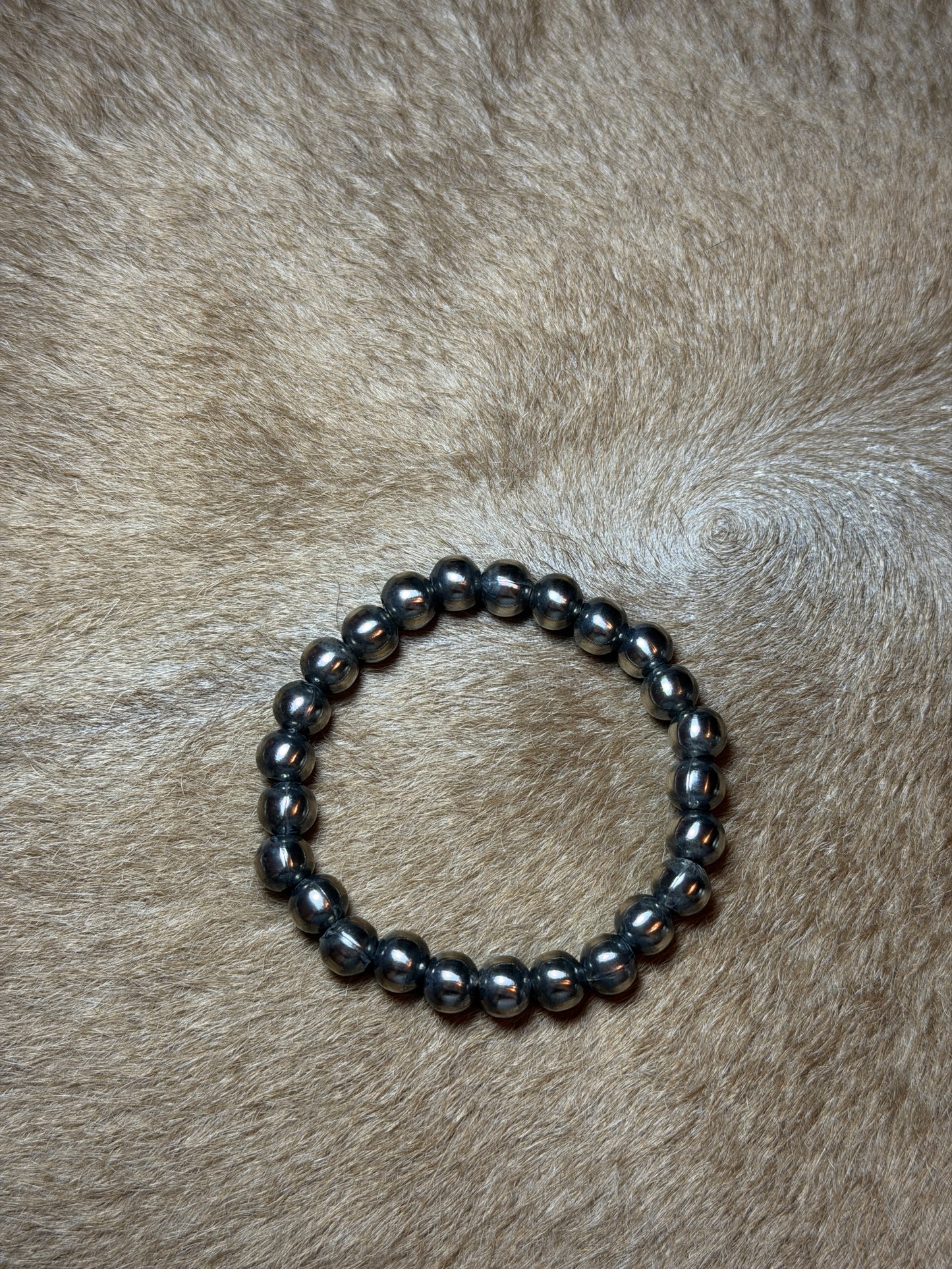 8mm German Silver Stretchy