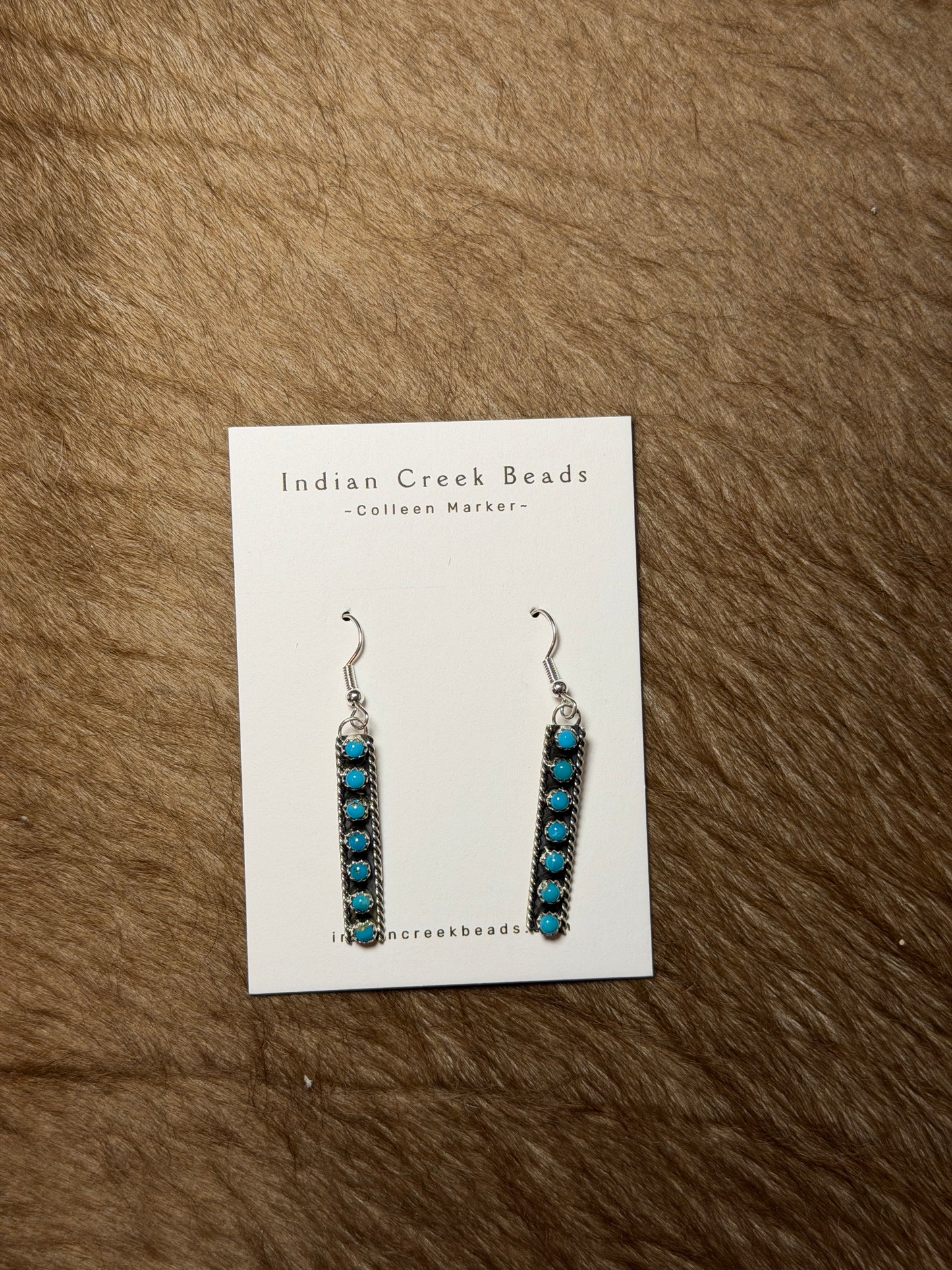 7 stone Turquoise Dangle Earrings