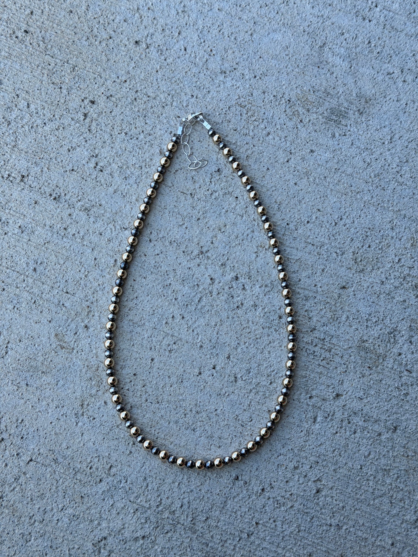15.15-17" Sterling Pearl & Gold