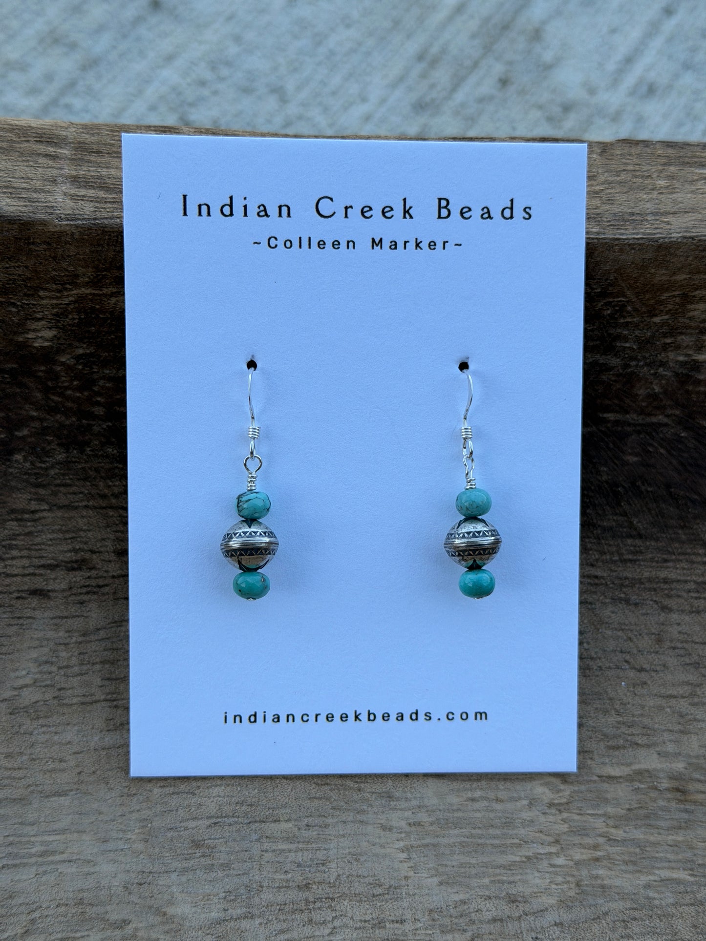 Handmade Pearl & Turquoise Earrings