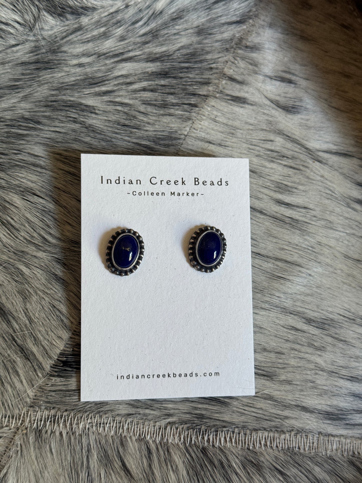Blue Lapis Beaded Earrings