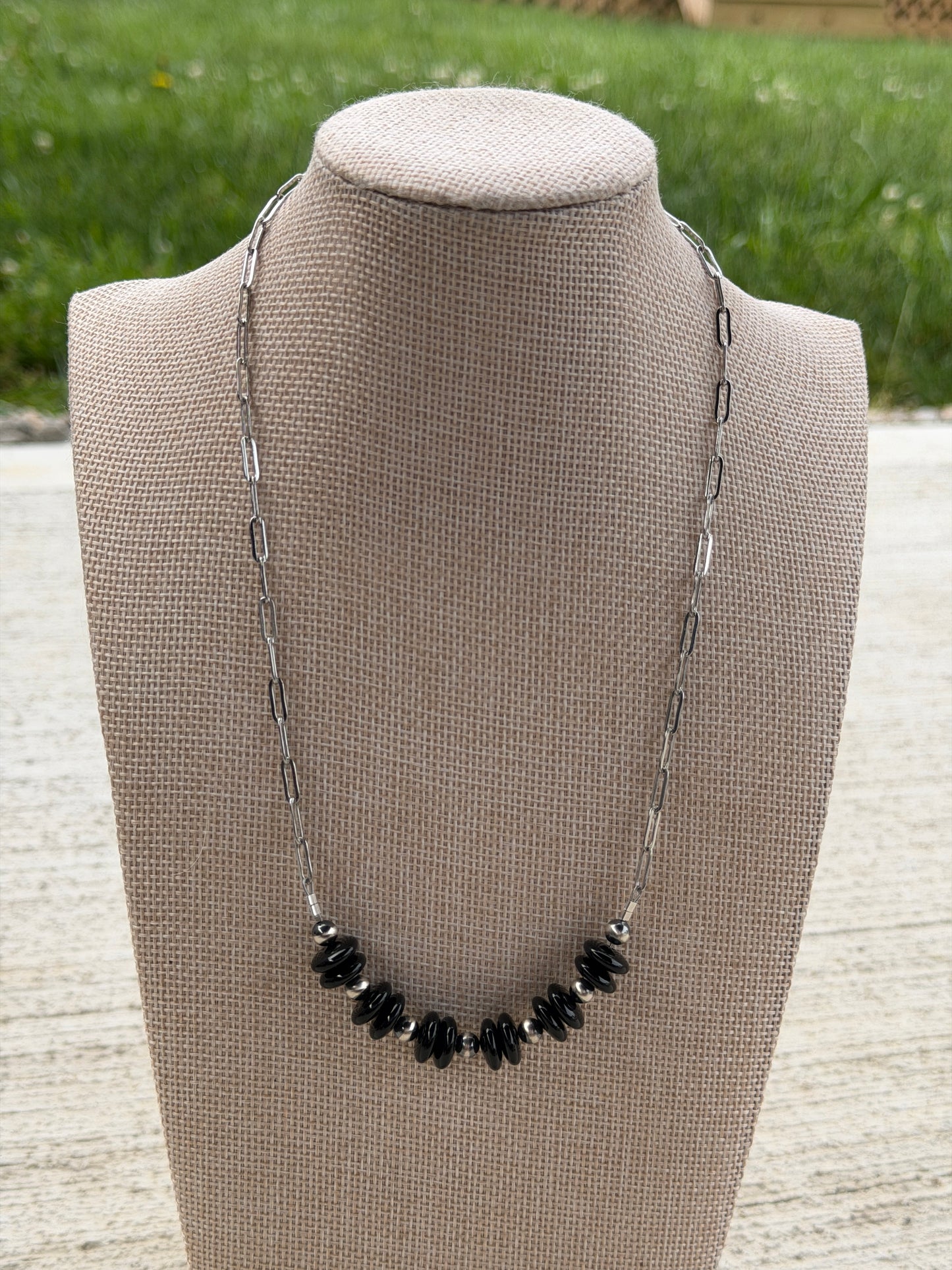 18" Black Onyx Rondelle BN