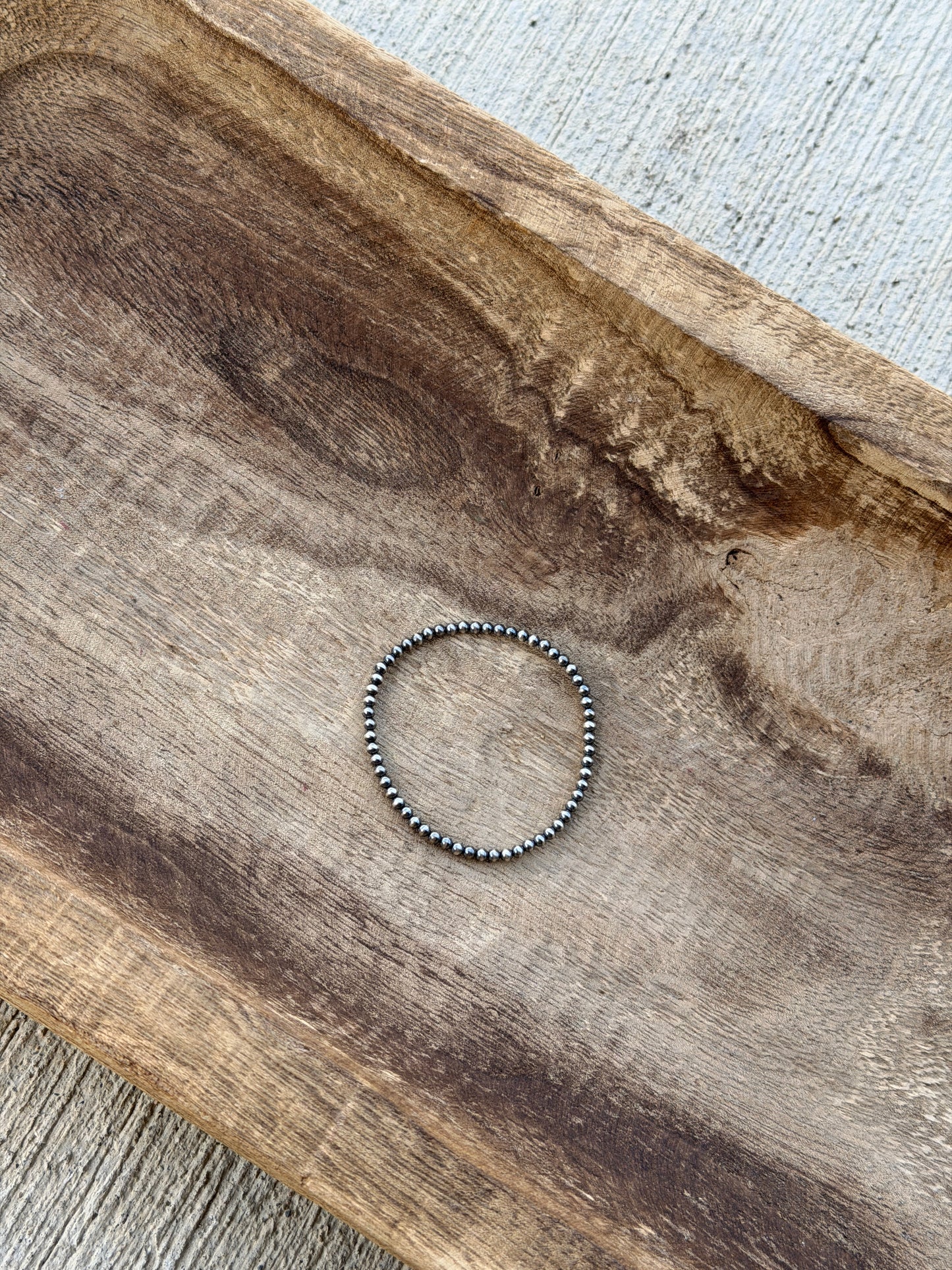 3mm Sterling Pearl Stretchy Bracelet