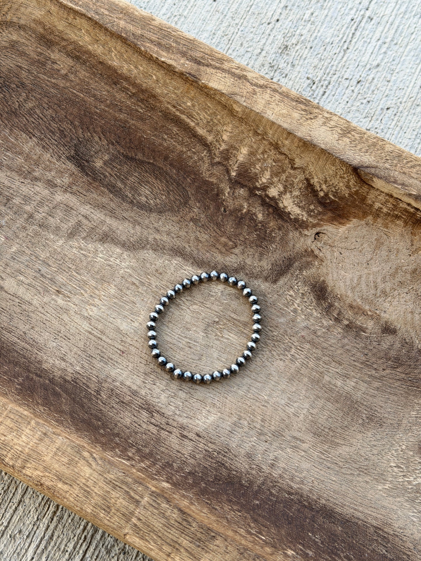 5mm Sterling Pearl Stretchy Bracelet
