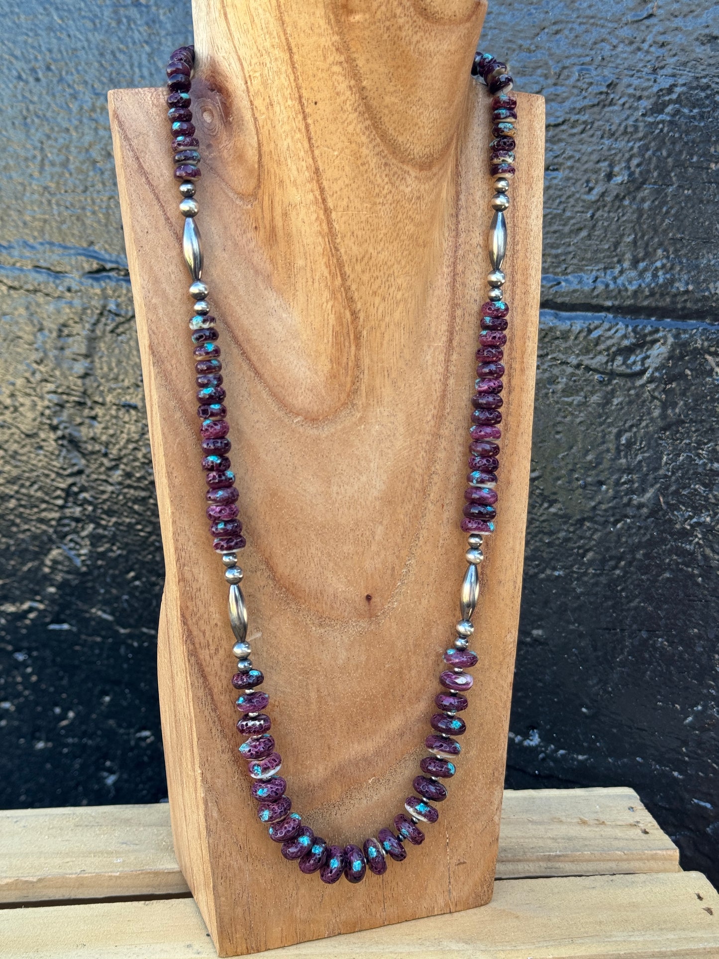 25-27" Purple Spiny Turquoise Inlay