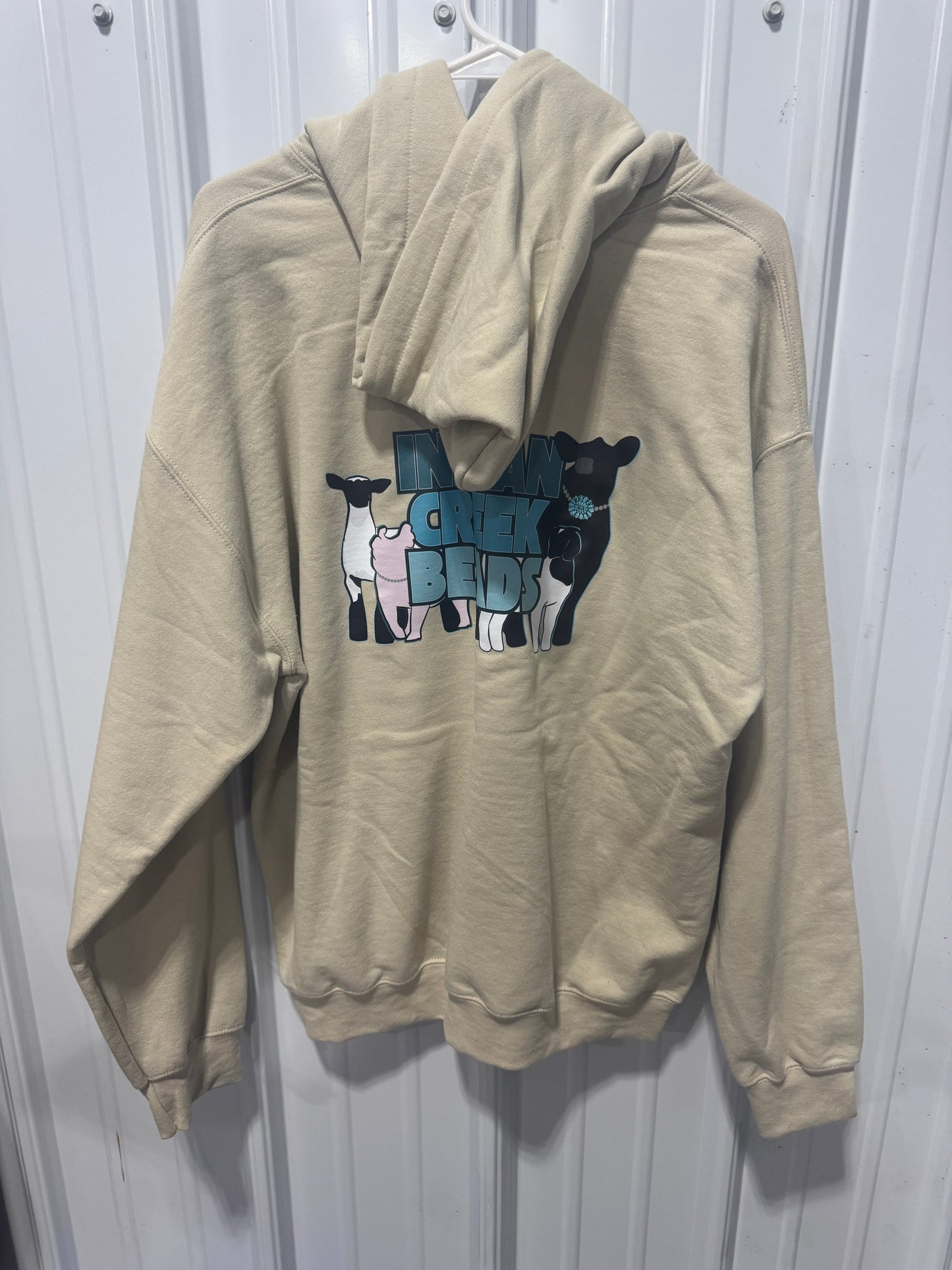 Tan Logo Gildan Hoodie