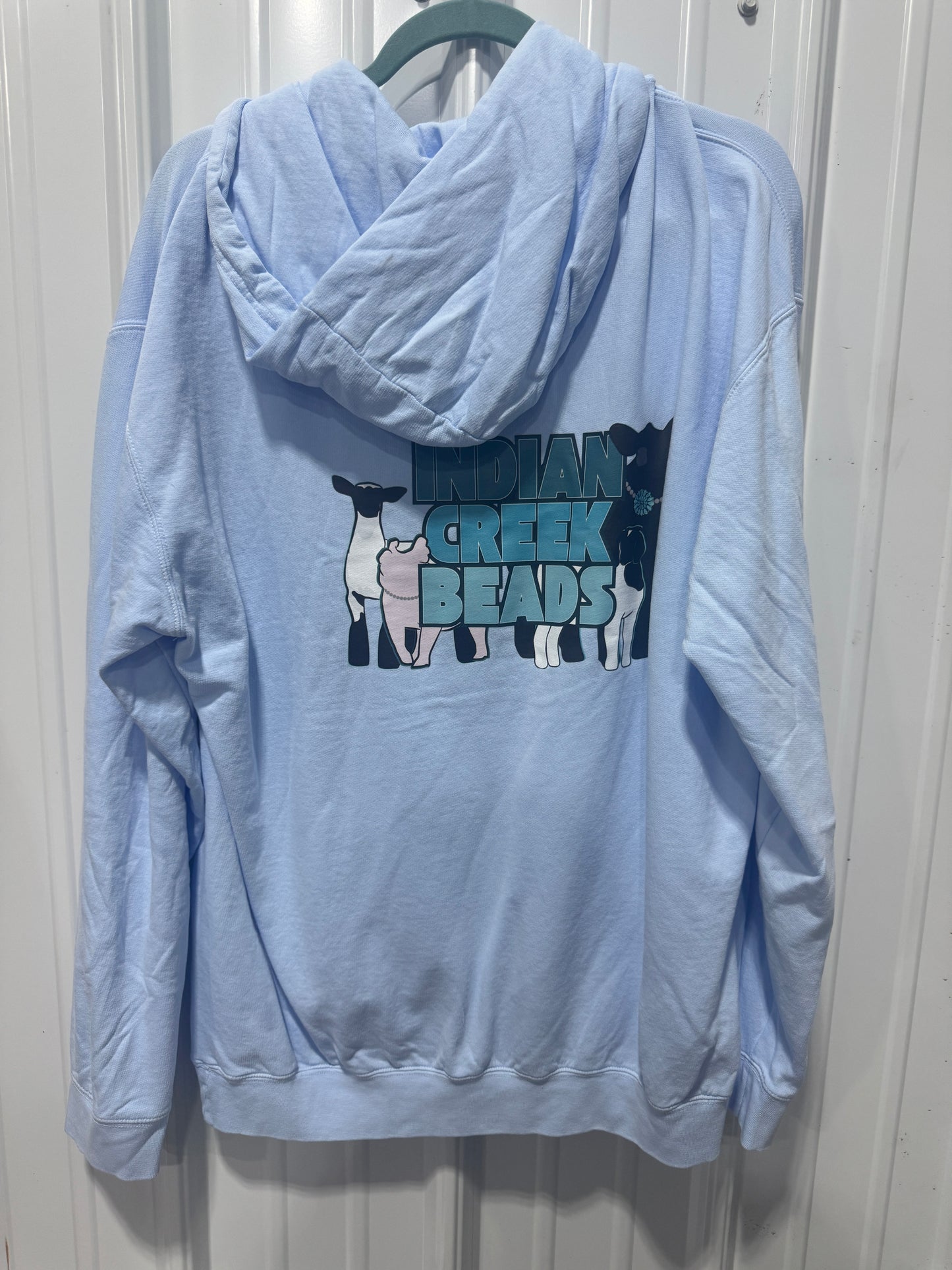 Light Blue Logo Comfort Colors Hoodie