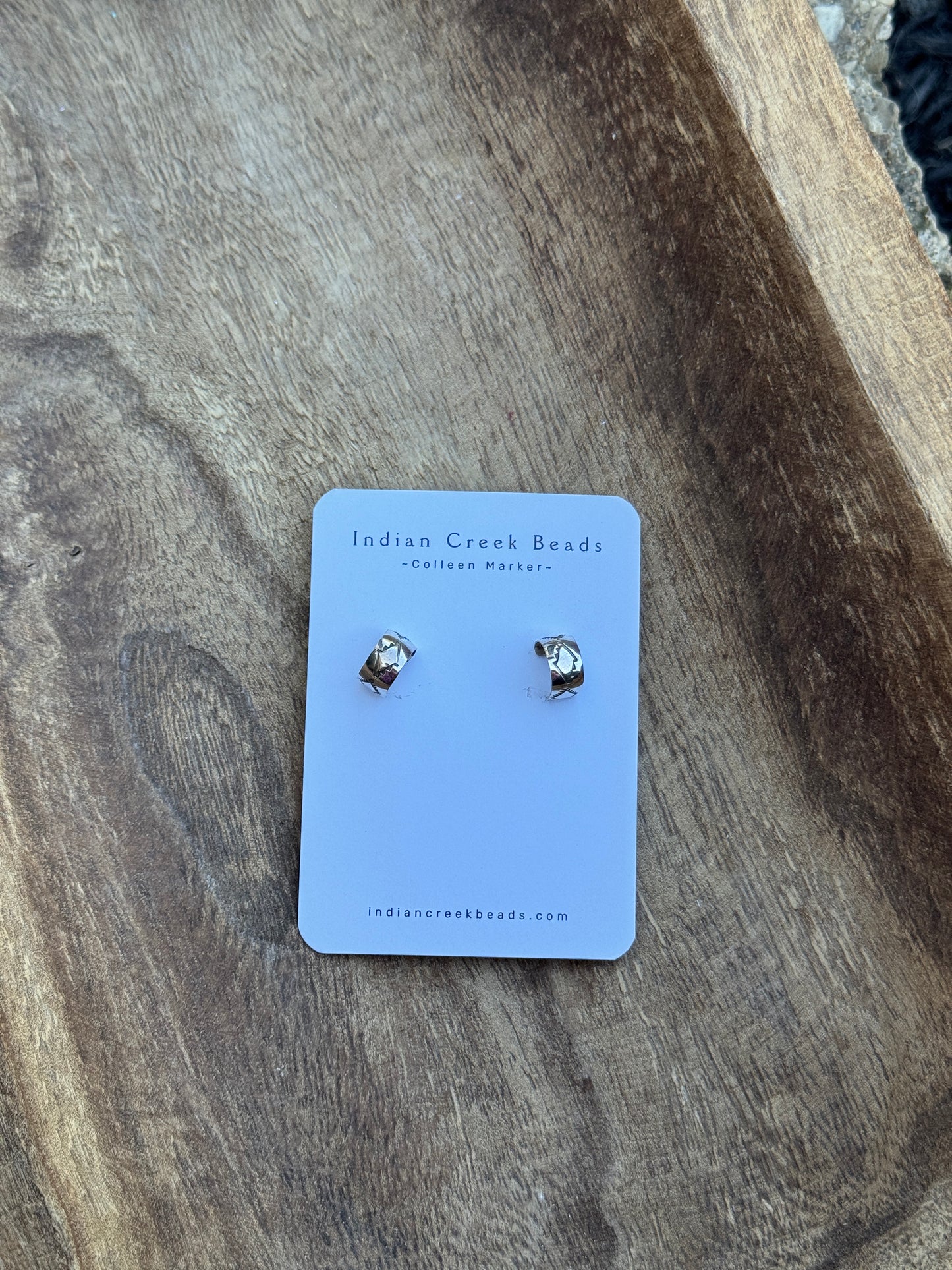 Dainty Stamped Sterling Hoops