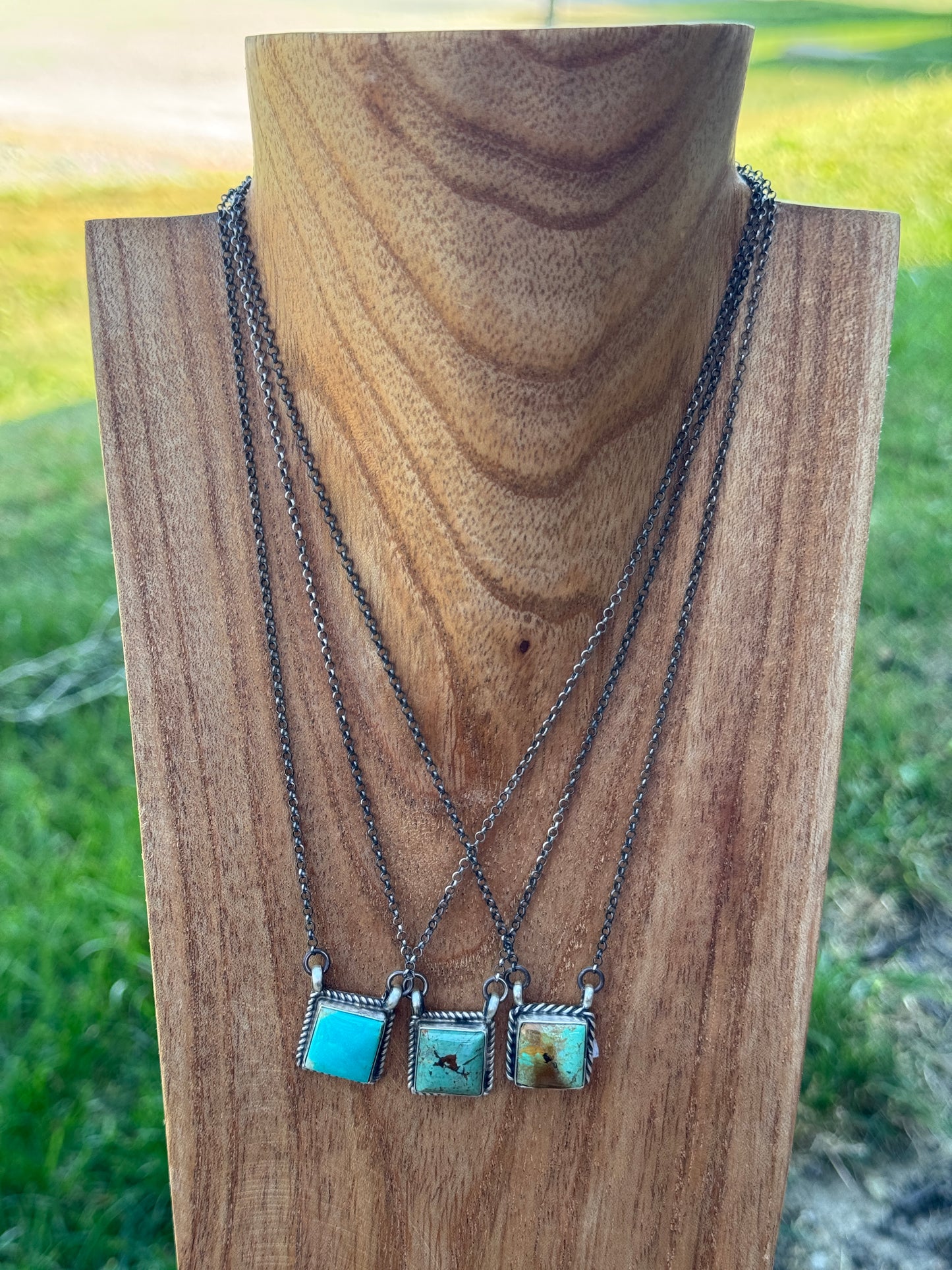 18" Kingman Turquoise Square Necklace