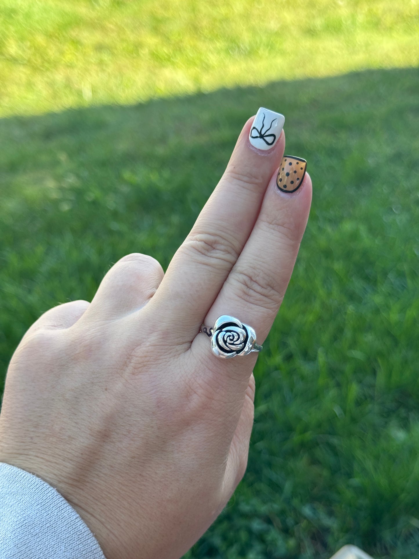 Sz 11 Rose Sterling Ring