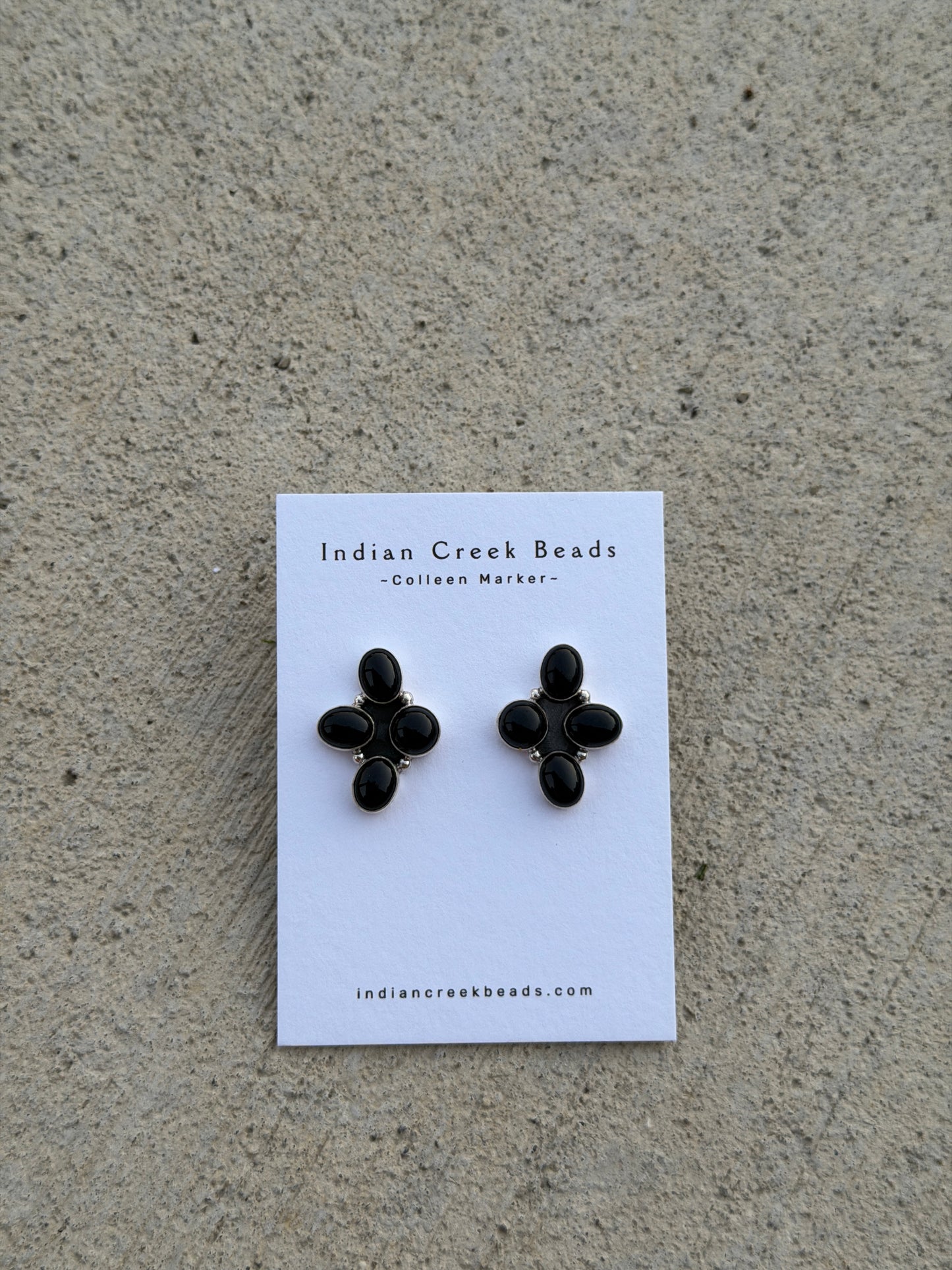 Black Onyx Cluster Earrings