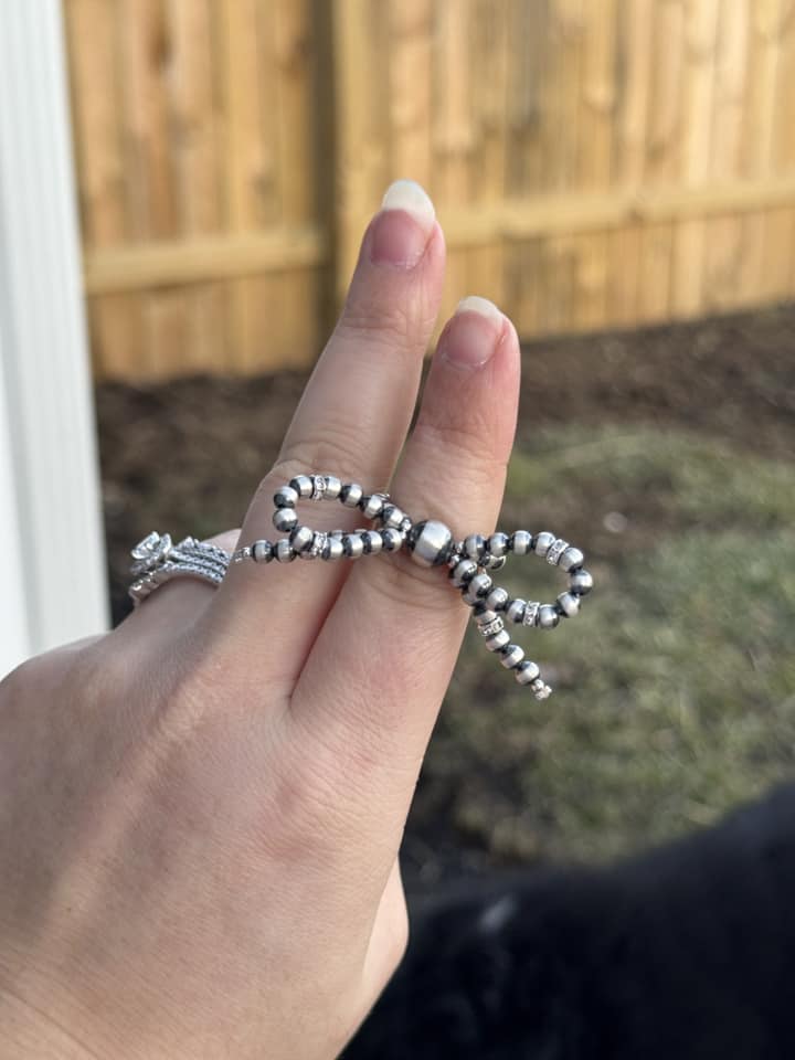 4mm Sterling Silver Stretchy Bow Ring