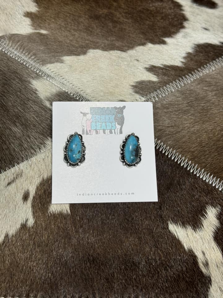 Kingman Turquoise Stud Earrings