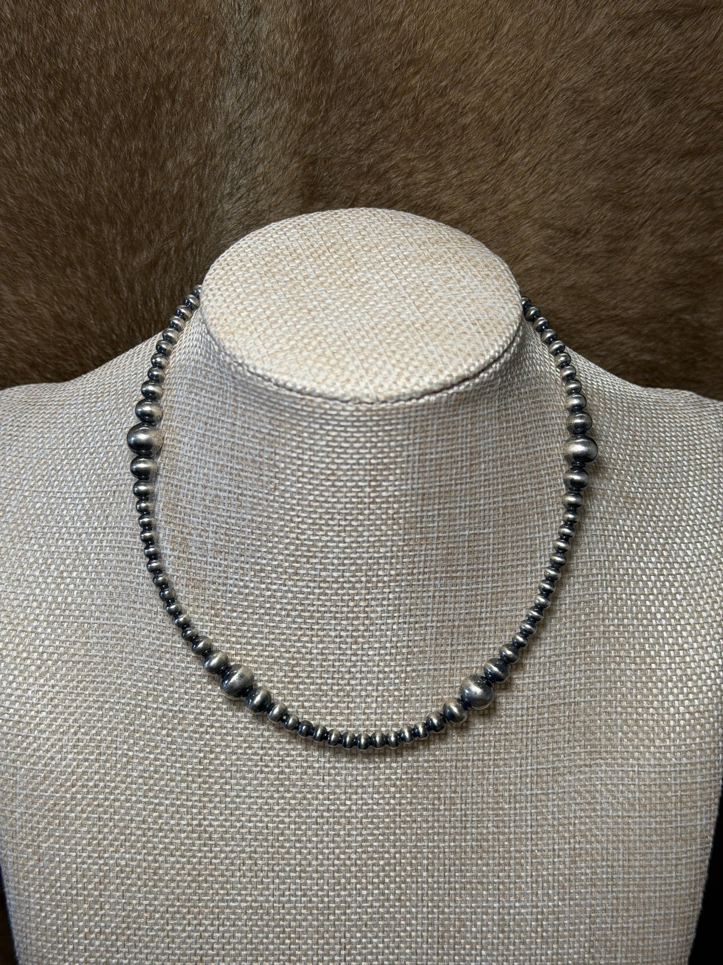 14” 4-8mm Silver Plated Pearls