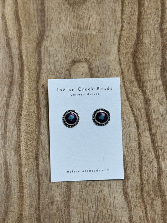 Purple Spade Earrings