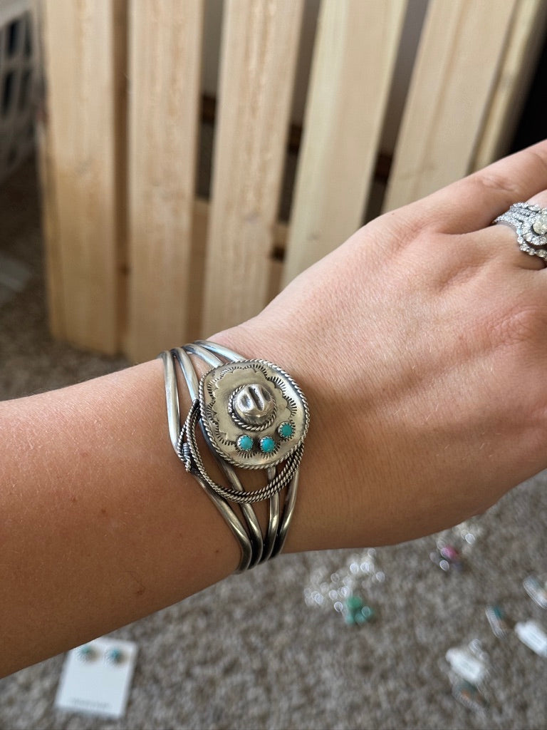 Cowboy Hat Turquoise Cuff