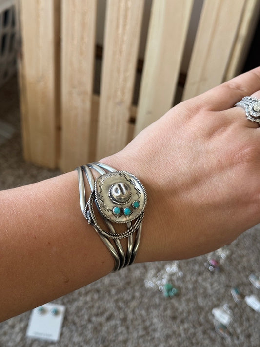 Cowboy Hat Turquoise Cuff