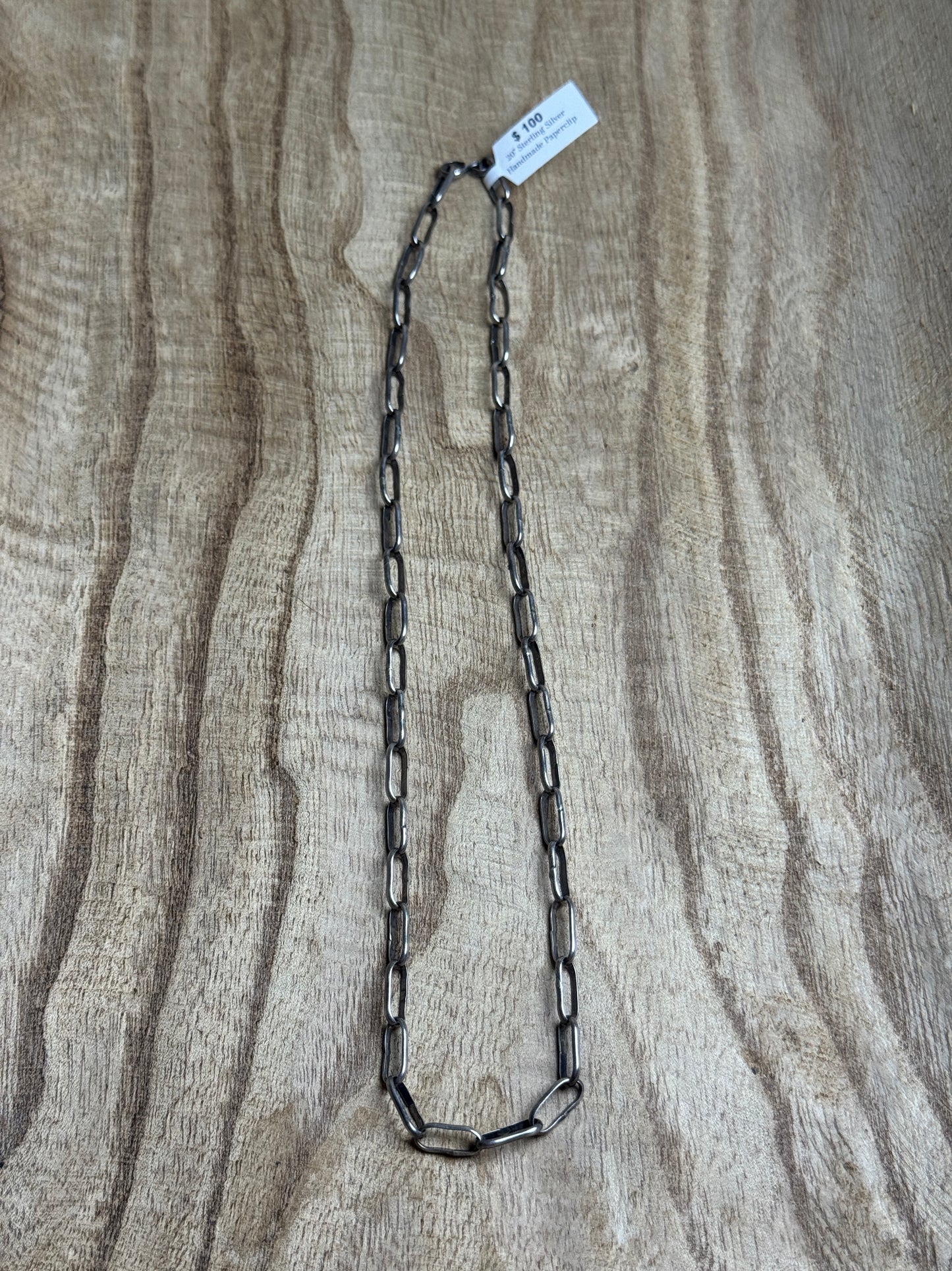 20" Sterling Handmade Paperclip Chain