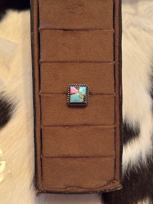 Adjustable Cotton Candy Dahlia ring