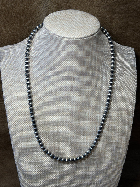 20” 6mm Silver Plated Pearls