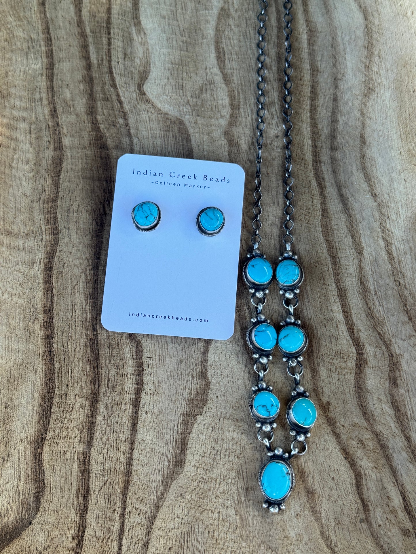 Kingman Turquoise Lariat Set