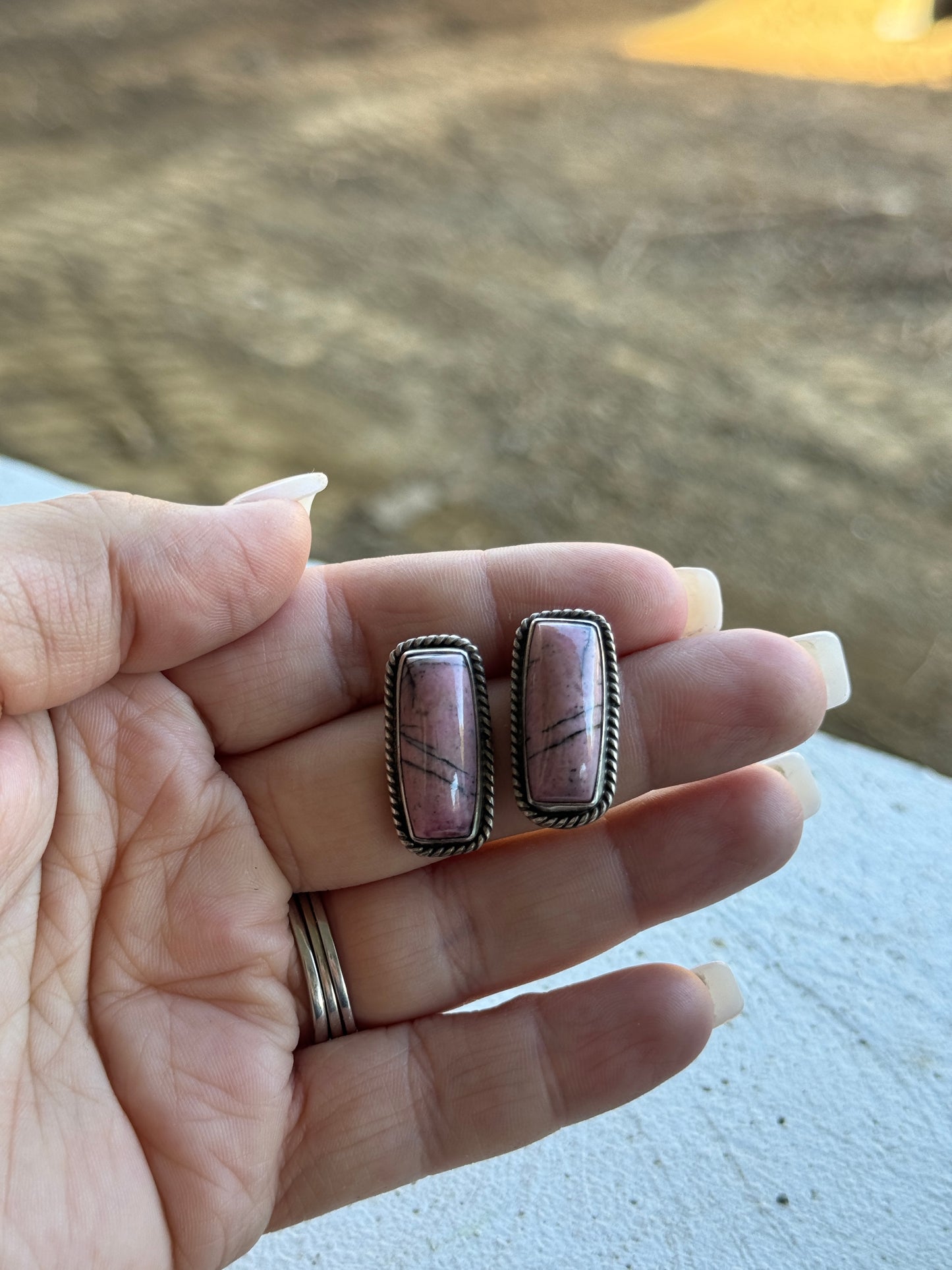 Rhodonite Earrings