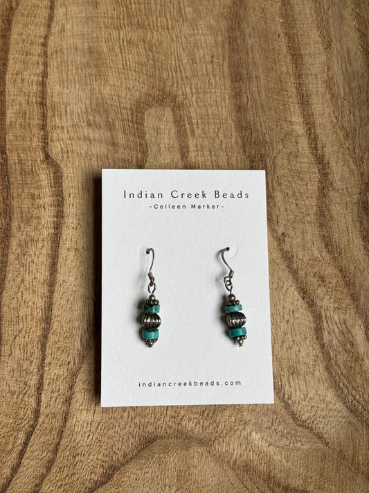 Silver Plated Turquoise Earrings