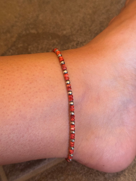 11” Red Spiny Anklet